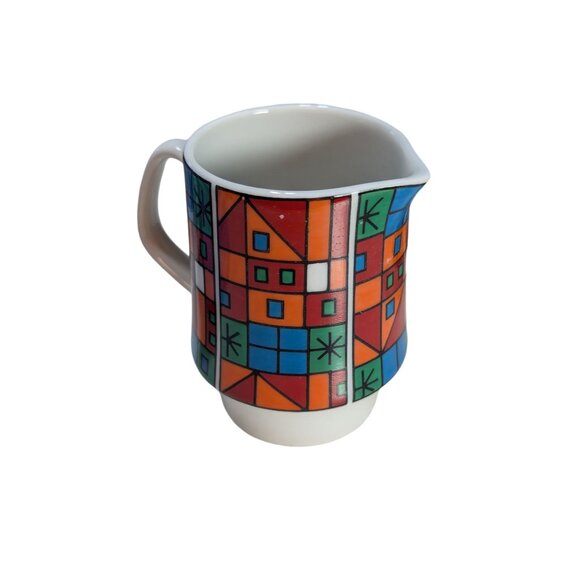 Vintage Schumann Arzberg Bavaria Germany Geometric Coffee Cups Creamer Mod 1970' - Picture 6 of 12